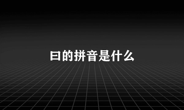 曰的拼音是什么