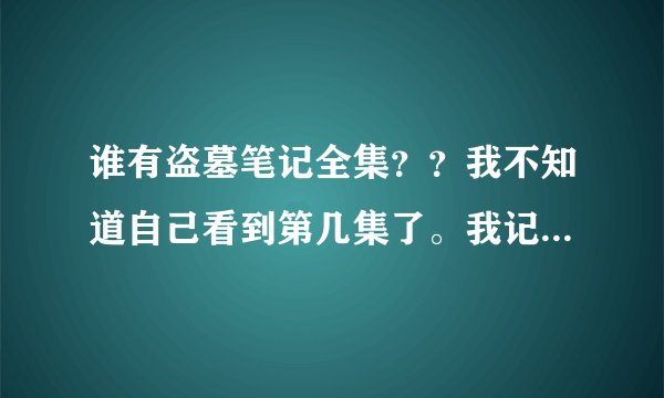 谁有盗墓笔记全集？？我不知道自己看到第几集了。我记得我看到的是。吴邪装成他三叔那段。