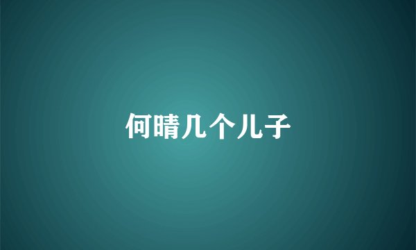何晴几个儿子