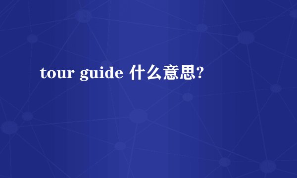 tour guide 什么意思?