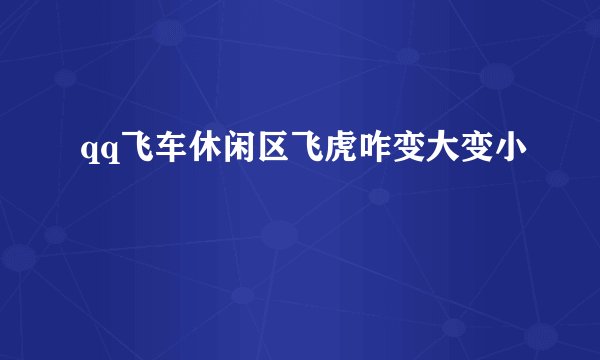 qq飞车休闲区飞虎咋变大变小