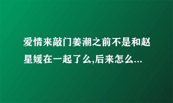 爱情来敲门姜潮之前不是和赵星媛在一起了么,后来怎么又来了?