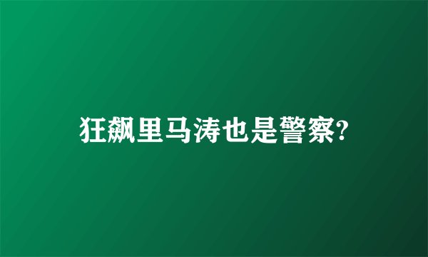 狂飙里马涛也是警察?