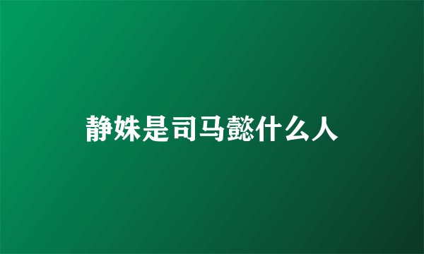 静姝是司马懿什么人