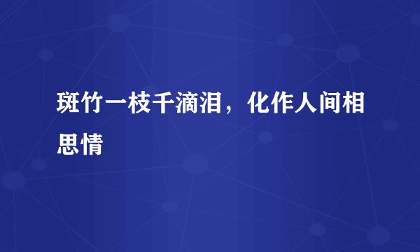 斑竹一枝千滴泪，化作人间相思情