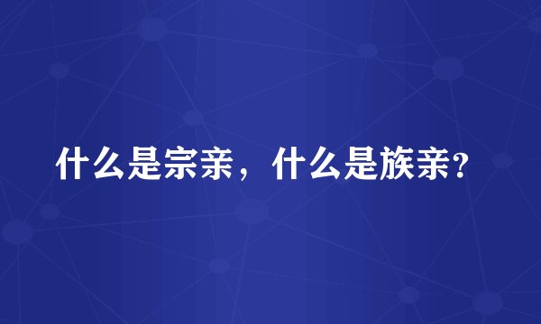 什么是宗亲，什么是族亲？