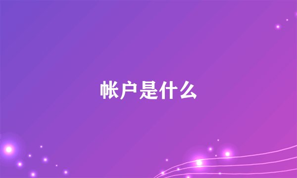 帐户是什么