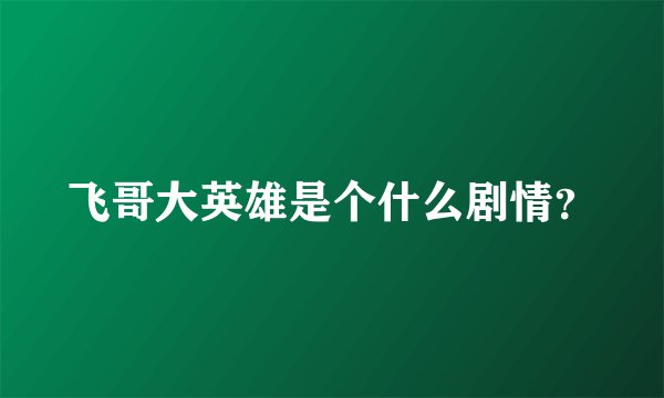 飞哥大英雄是个什么剧情？