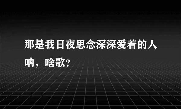 那是我日夜思念深深爱着的人呐，啥歌？