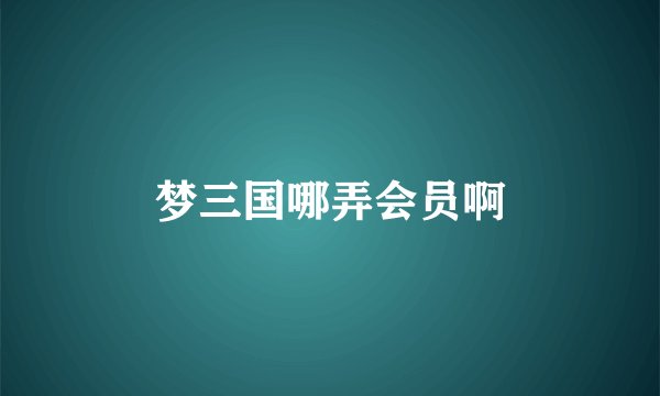 梦三国哪弄会员啊