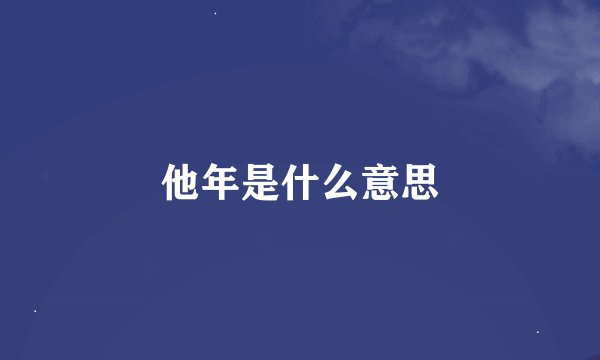 他年是什么意思