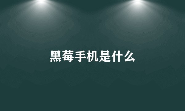 黑莓手机是什么