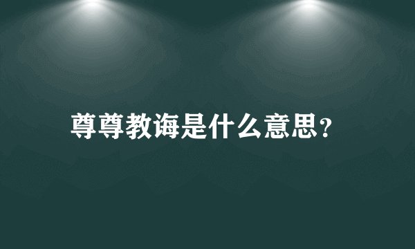 尊尊教诲是什么意思？