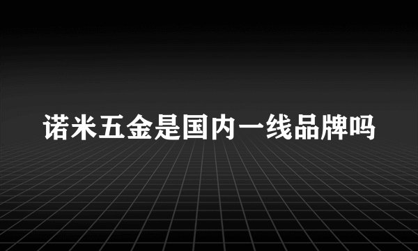 诺米五金是国内一线品牌吗