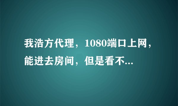 我浩方代理，1080端口上网，能进去房间，但是看不到主机，玩的是星际，请问怎么处理···
