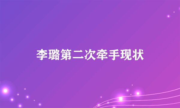李璐第二次牵手现状
