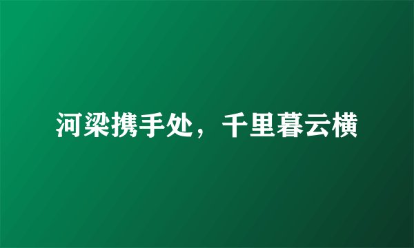 河梁携手处，千里暮云横