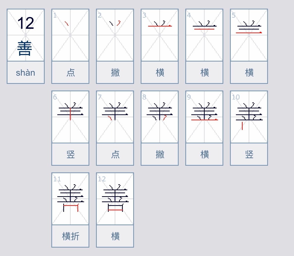 善笔顺是什么？
