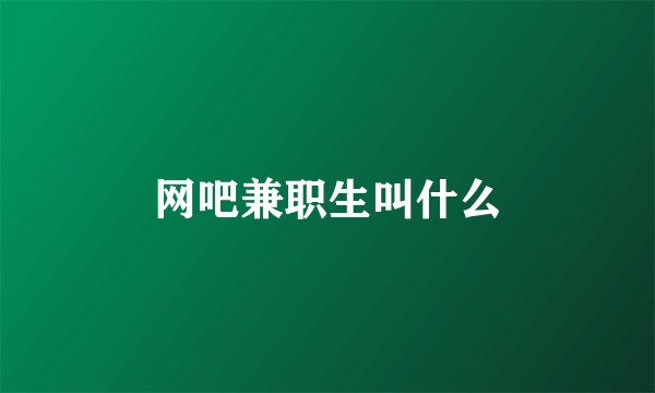 网吧兼职生叫什么