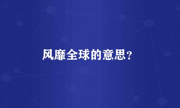 风靡全球的意思？
