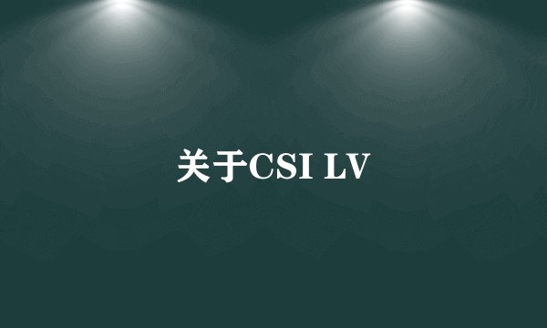 关于CSI LV