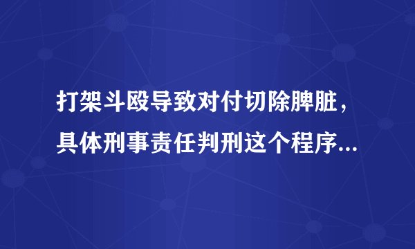 打架斗殴导致对付切除脾脏，具体刑事责任判刑这个程序要多久?