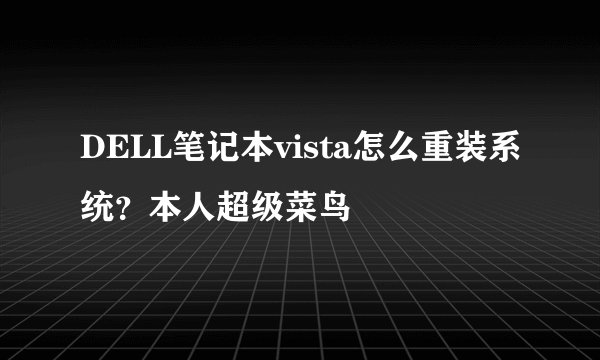 DELL笔记本vista怎么重装系统？本人超级菜鸟