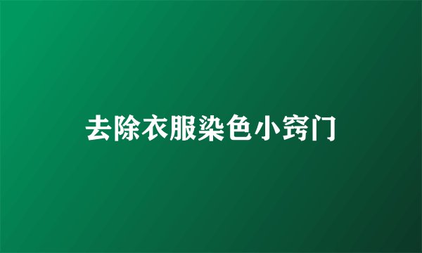 去除衣服染色小窍门