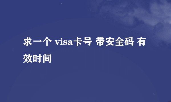 求一个 visa卡号 带安全码 有效时间
