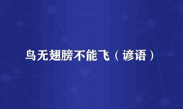 鸟无翅膀不能飞（谚语）