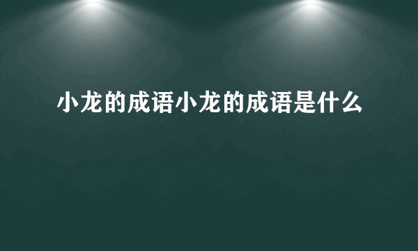 小龙的成语小龙的成语是什么