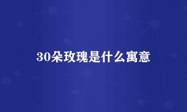 30朵玫瑰是什么寓意