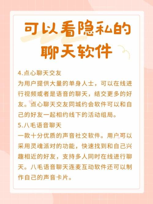 可以看隐私的聊天软件