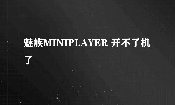 魅族MINIPLAYER 开不了机了