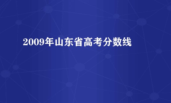 2009年山东省高考分数线