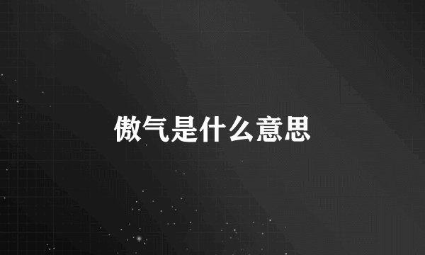傲气是什么意思