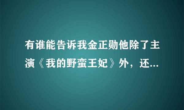 有谁能告诉我金正勋他除了主演《我的野蛮王妃》外，还有其他什么电视剧或电影吗？因为真的好喜欢他……