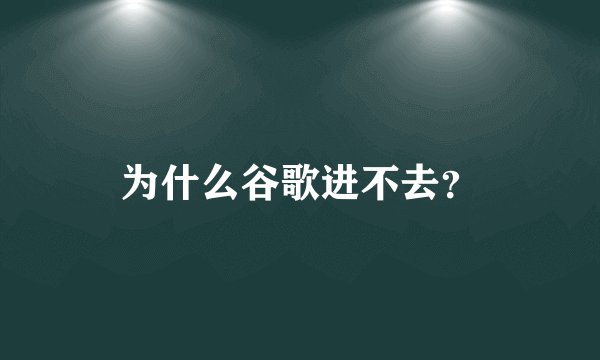为什么谷歌进不去？