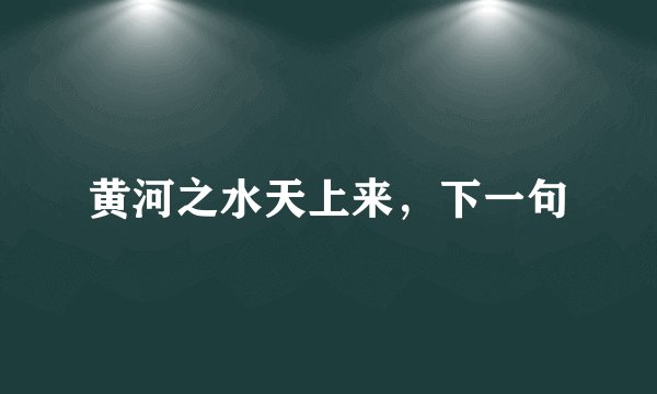 黄河之水天上来，下一句