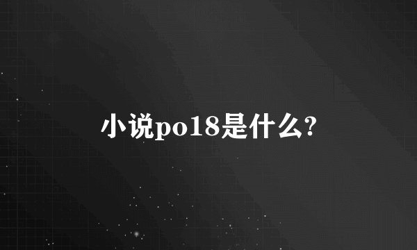 小说po18是什么?