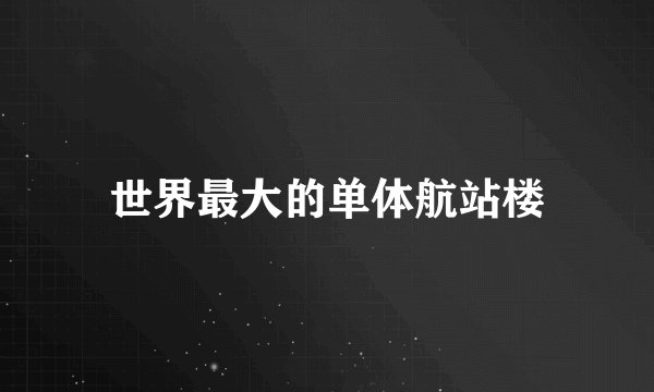 世界最大的单体航站楼