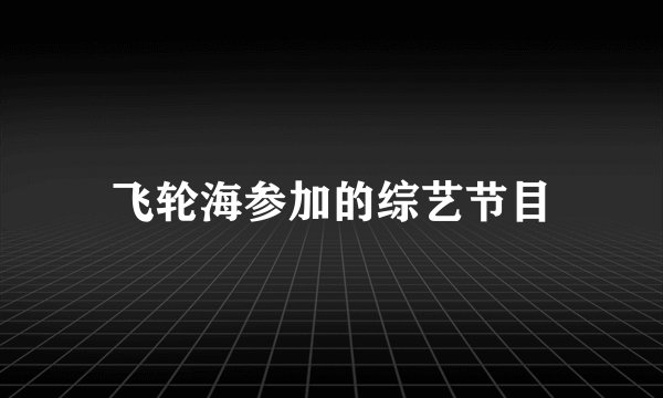 飞轮海参加的综艺节目