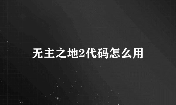 无主之地2代码怎么用