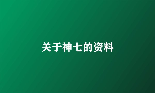 关于神七的资料