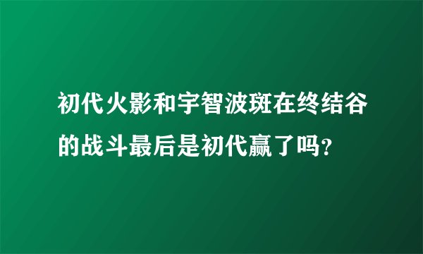 初代火影和宇智波斑在终结谷的战斗最后是初代赢了吗？