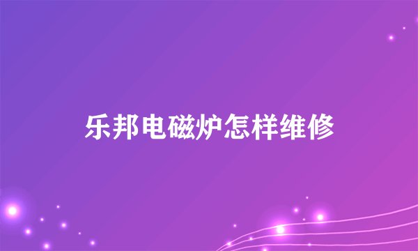 乐邦电磁炉怎样维修