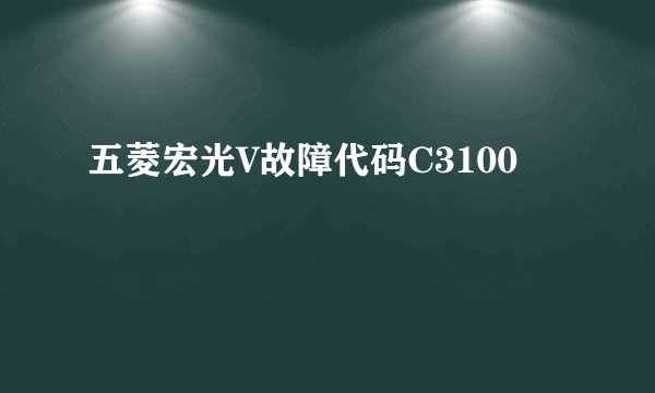 五菱宏光V故障代码C3100
