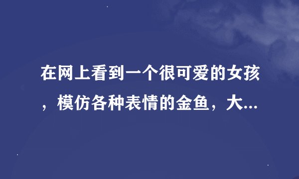 在网上看到一个很可爱的女孩，模仿各种表情的金鱼，大家知道她是谁吗？