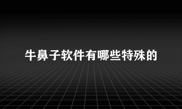 牛鼻子软件有哪些特殊的