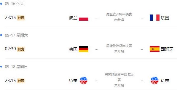 2022男篮欧锦赛在哪里看直播